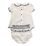 Babidu Completo 2 Pezzi Camicia-Culotte Bianco Per Neonata