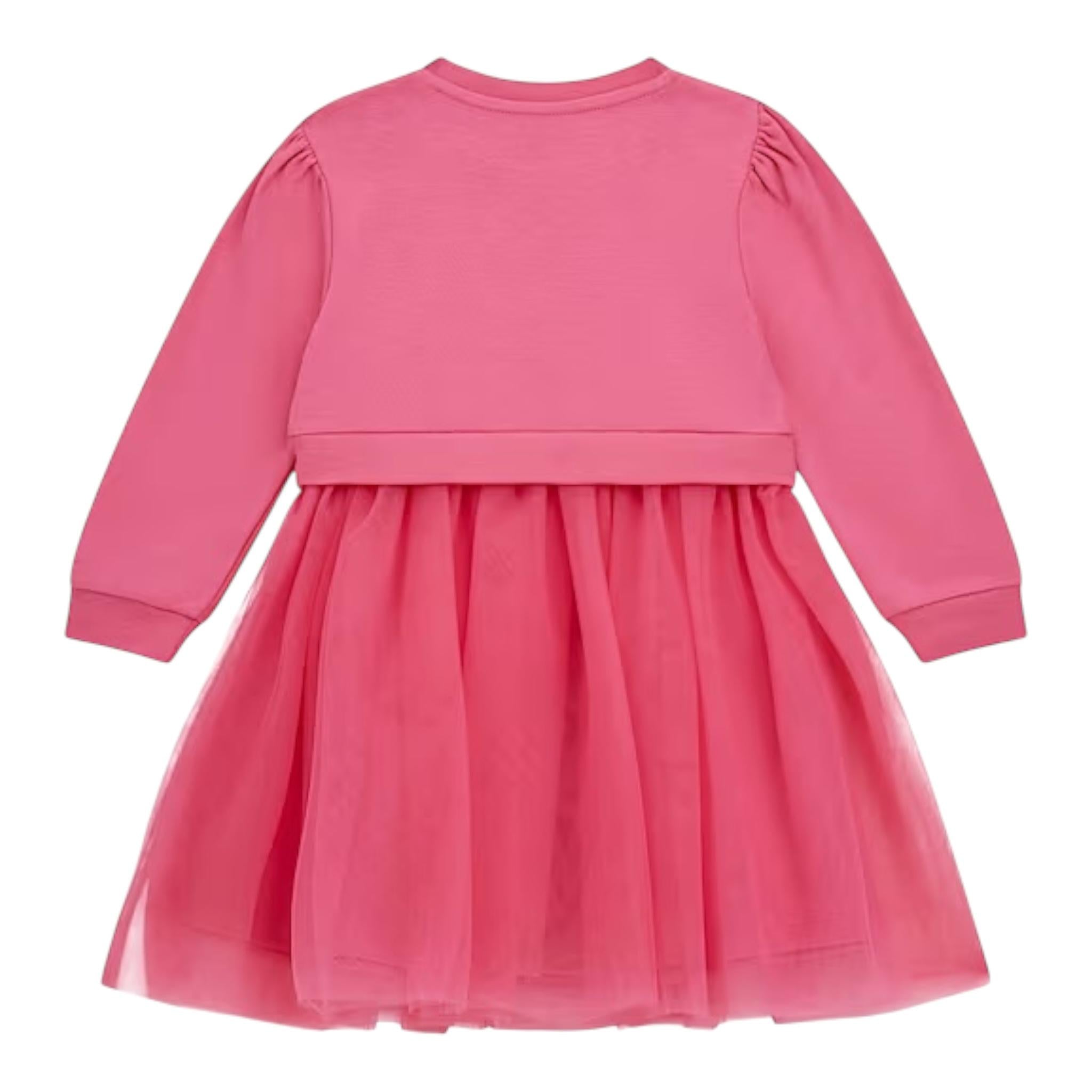 GUESS abito tinta unita con tulle e stampa Rosa per Neonata A4YK03KB8R00 ROSA GUESS 
