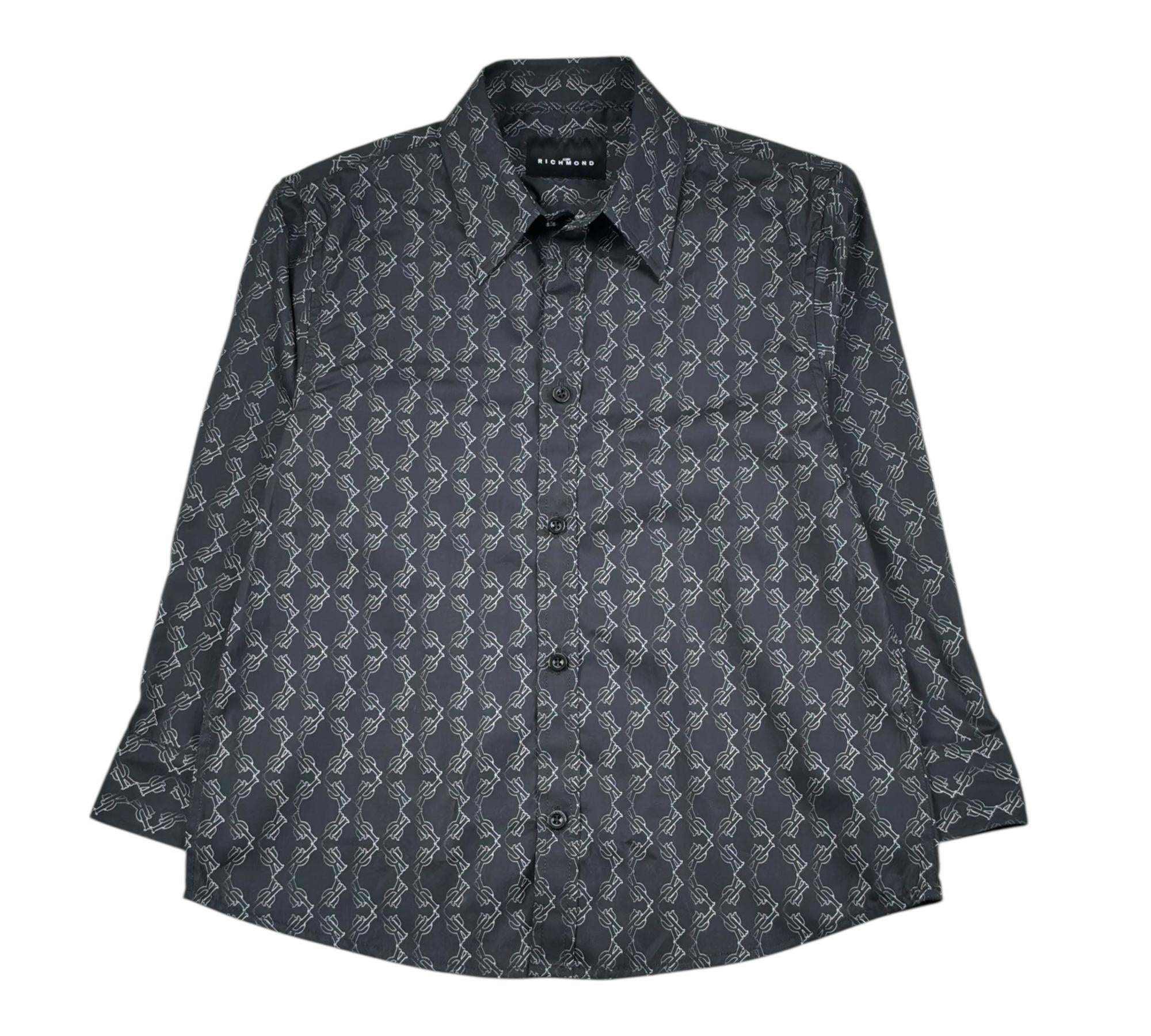 John Richmond Camicia Manica Lunga Tinta Unita per Bambino RBP26098CA NERO JOHN RICHMOND 