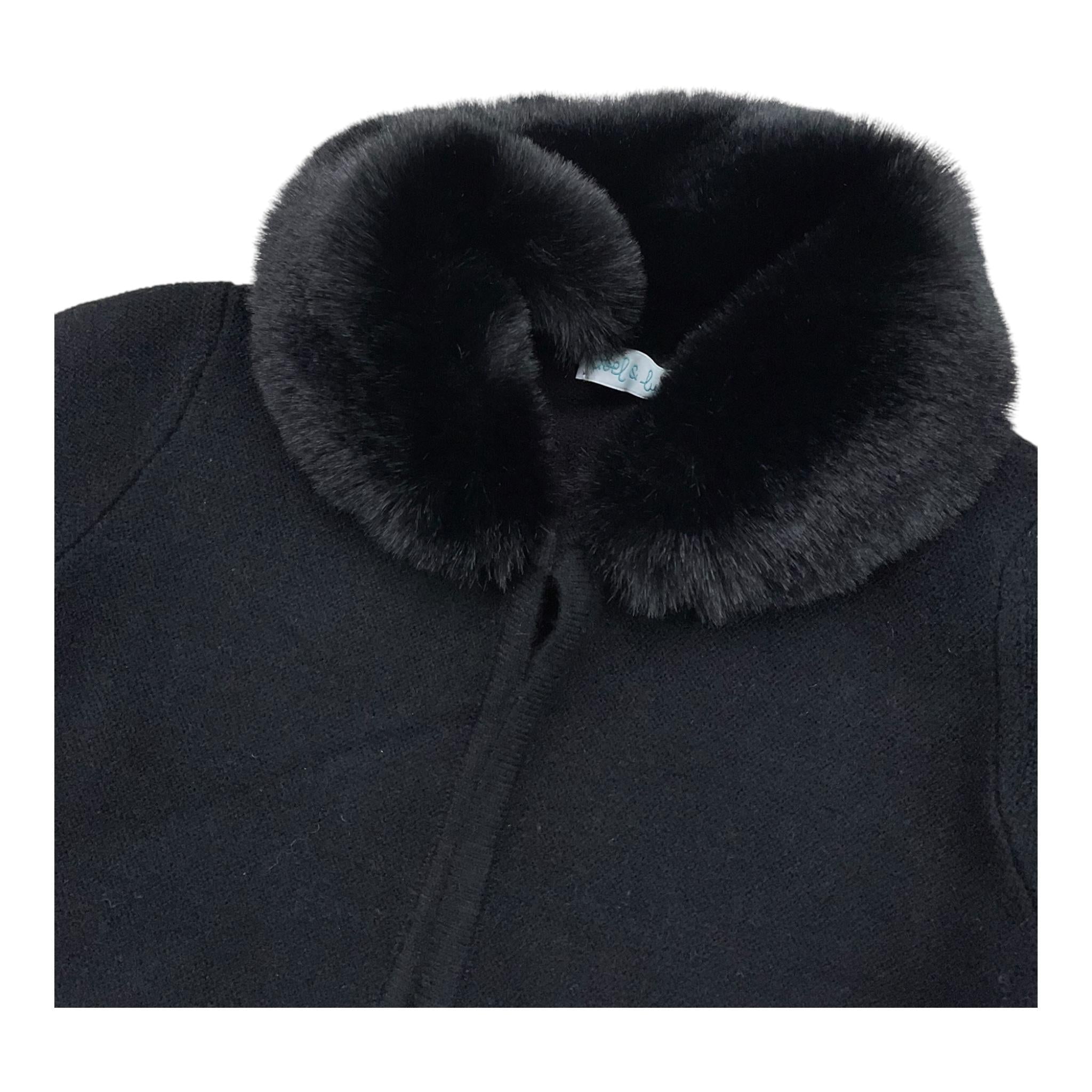 ABEL & LULA cardigan tinta unita collo pelliccia Nero per Bambina 5828 NERO ABEL & LULA 