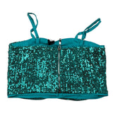 Naice Top Tinta Unita con Paillettes per Bambina 20061 VERDE ACQUA NAICE 
