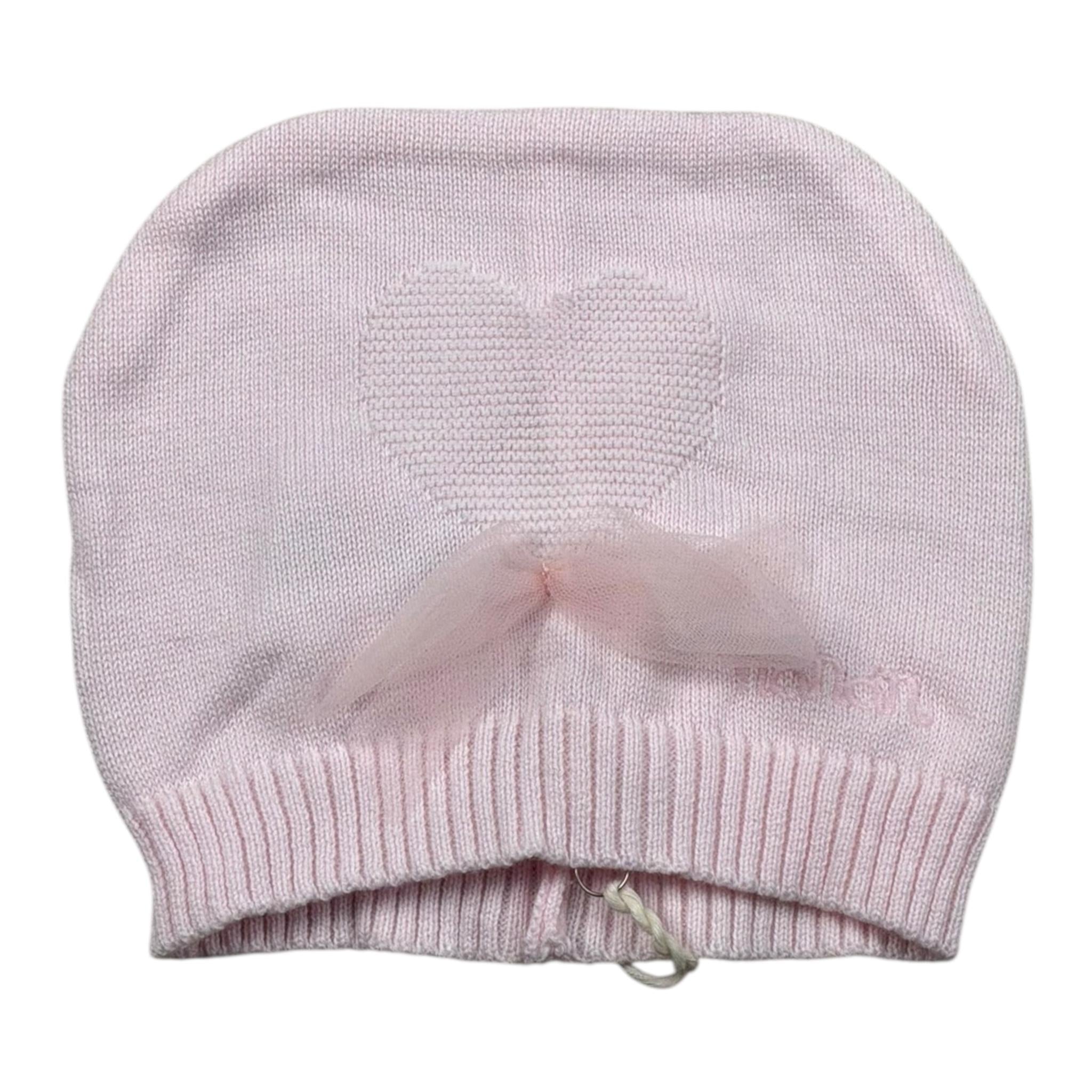 Nanan Cappello Tinta Unita con Ricami per Neonata E24400MDR ROSA NANAN 
