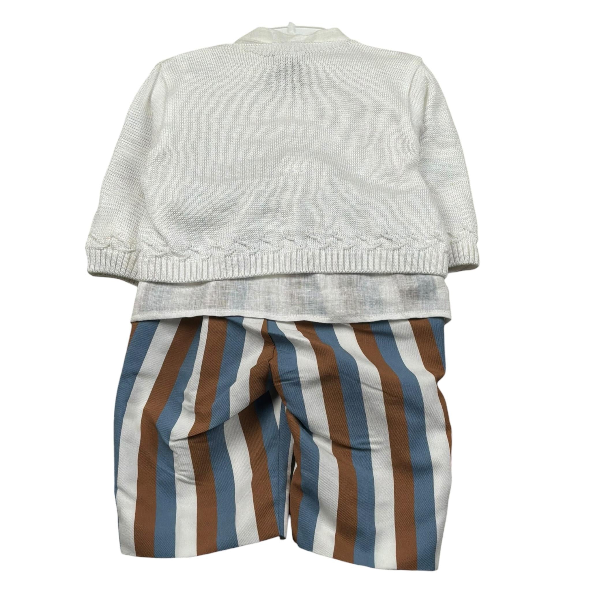 Marlu' Completo 2 Pezzi Gilet-Camicia-Pantalone per Neonato EB2480 BIANCO MARLU' 