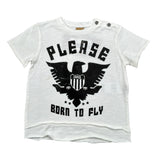 Please T-Shirt Girocollo tinta unita con Stampa Bianco per Neonato MB36030B BIANCO PLEASE 
