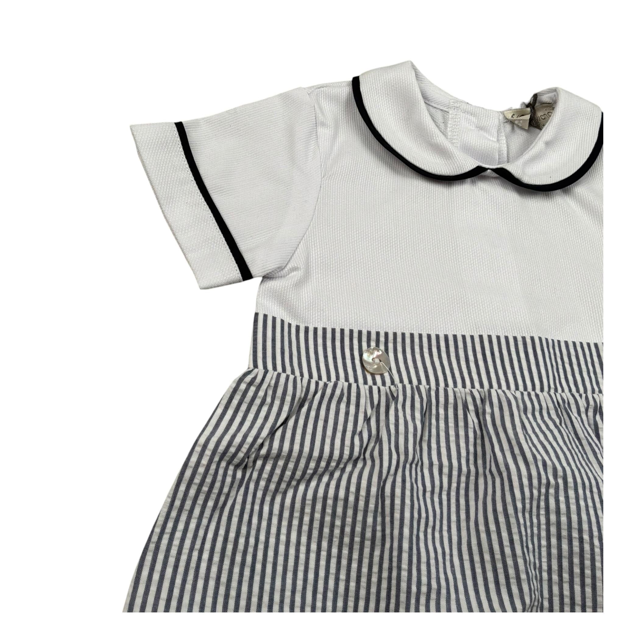 J.O. Milano Pagliaccetto Mezza Mania Fantasia A Righe Bianco per Neonato 571B1 BIANCO J.O. MILANO 