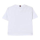 Tommy Hilfiger T-Shirt Girocollo Tinta Unita con Logo per Bambino KB0KB09601X BIANCO TOMMY HILFIGER 