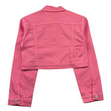 Marc Ellis Einfarbige Jeansjacke mit rosa Knöpfen für Mädchen