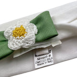 Ninnaoh Fascia Tinta Unita con Fiore per Neonata E25FA60 BIANCO NINNAOH 