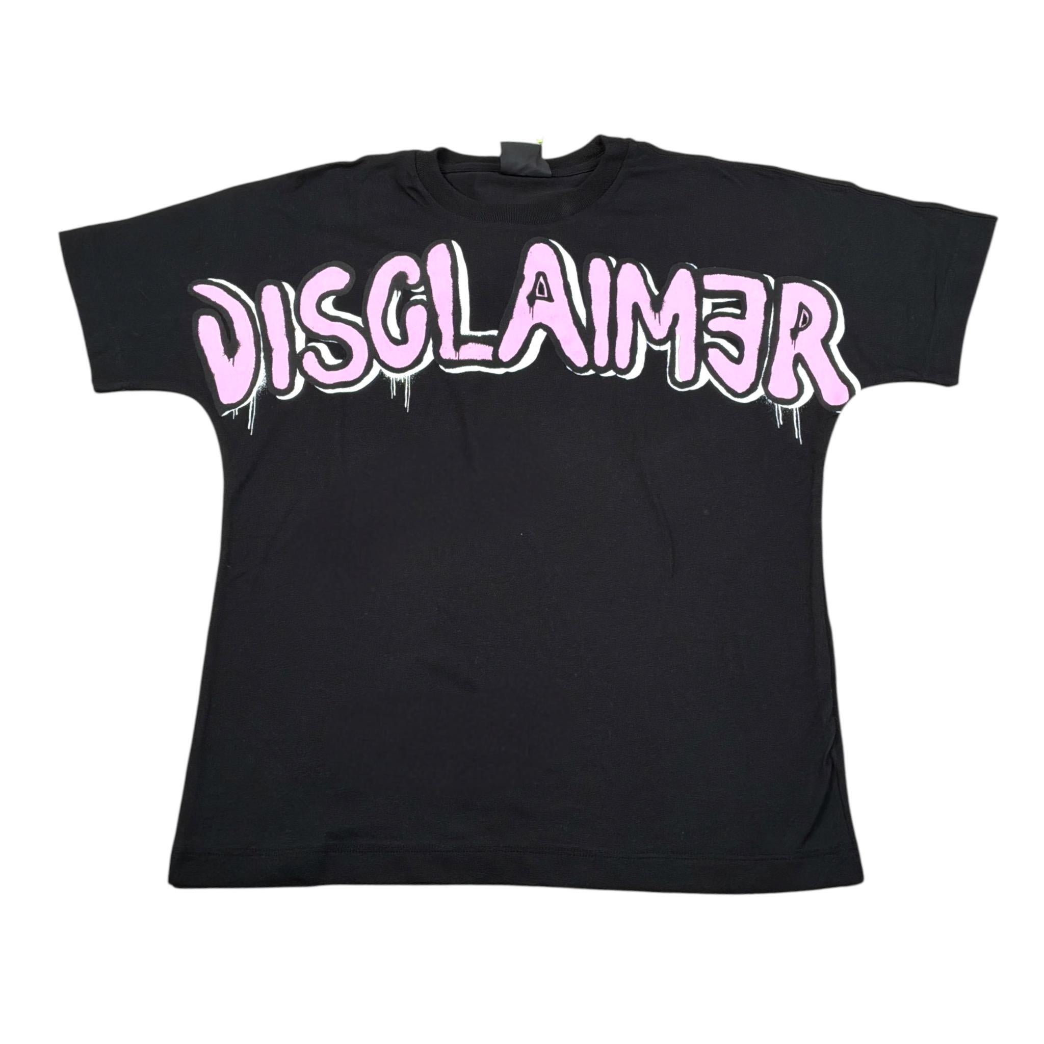 Disclaimer T-Shirt Girocollo tinta unita con Stampa Nero per Bambina 23IDK53962 NERO DISCLAIMER 