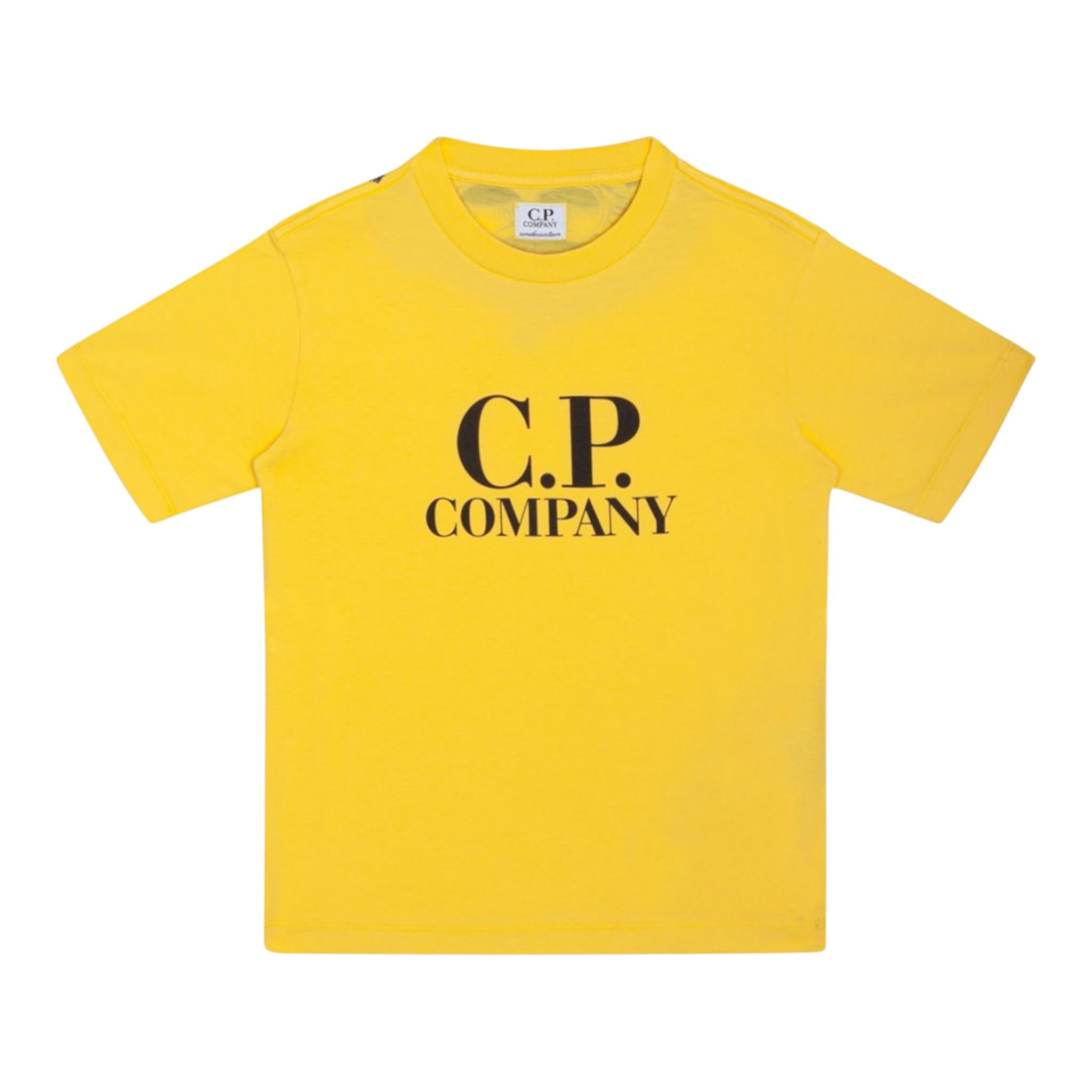 C.P. Company T-Shirt Girocollo tinta unita con Stampa Giallo per Bambino CUM006 GIALLO C.P. COMPANY 