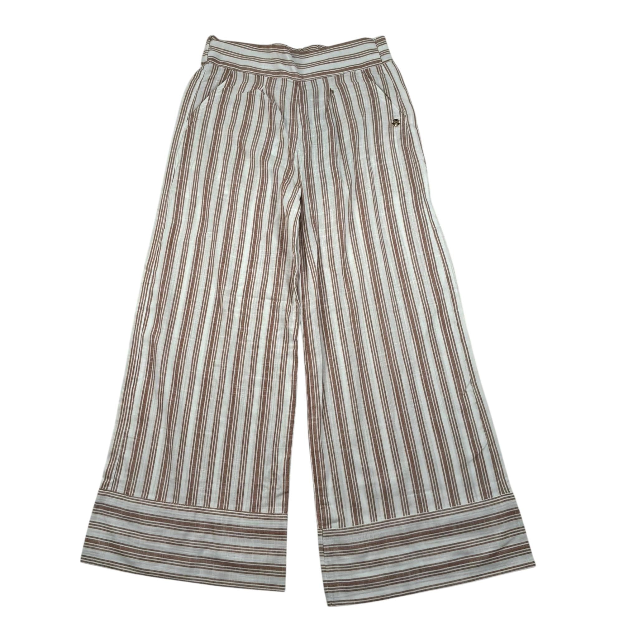 Sarabanda Pantalone Fantasia A Righe Modello Palazzo per Bambina 04225 BIANCO SARABANDA 