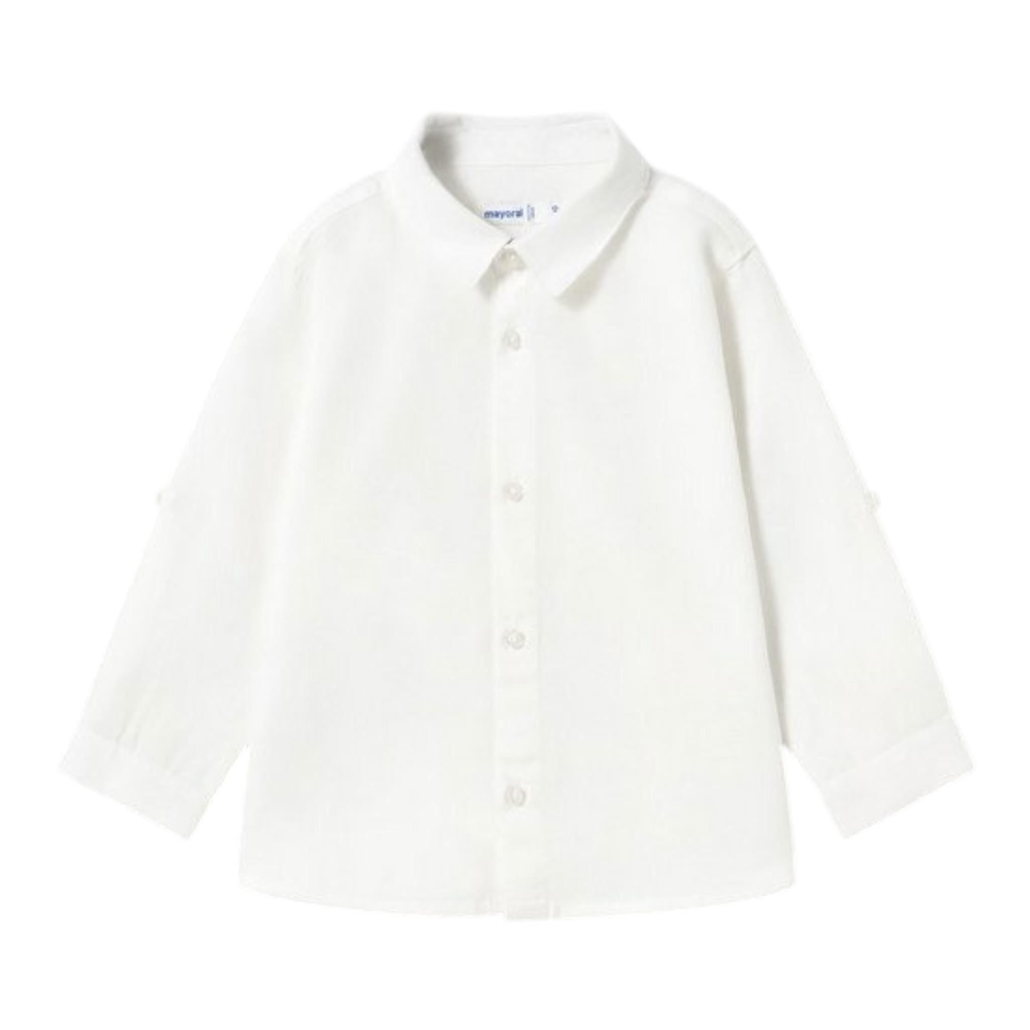 Mayoral Camicia Manica Lunga Tinta Unita per Neonato 1116X BIANCO MAYORAL 