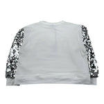 Dixie Felpa Chiusa Girocollo Tinta Unita con Maniche Paillettate per Bambina LB09042G74 BIANCO DIXIE 