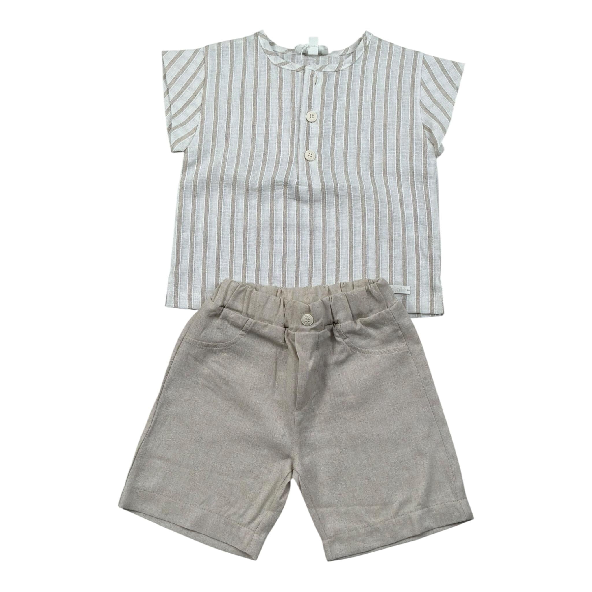 Lalalu' Completo 2 Pezzi Camicia-Bermuda per Neonato CCTL2P BEIGE LALALU' 