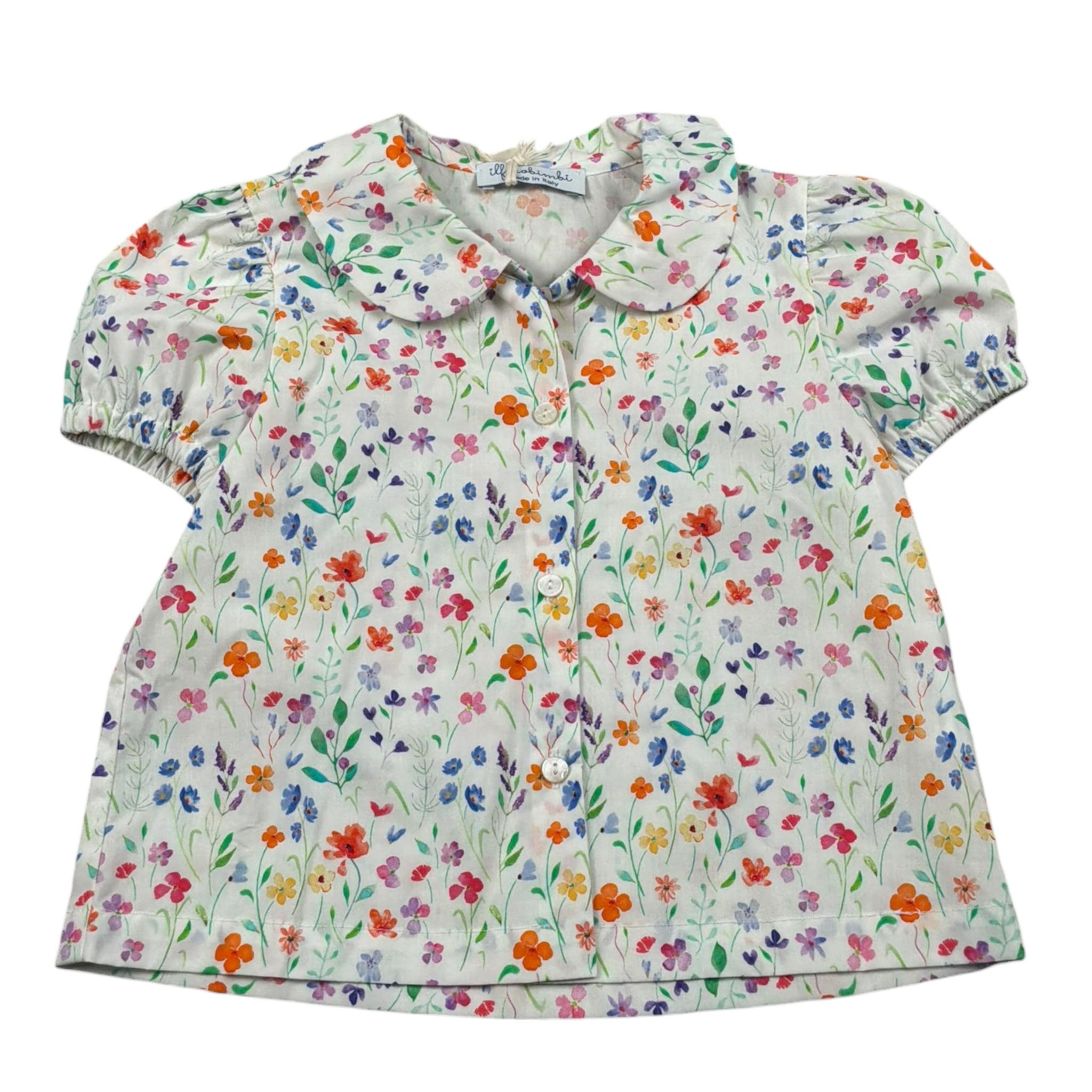 Ilfarobimbi Camicia Mezza Manica tinta unita Fantasia Floreale Bianco per Neonata IFB40105N BIANCO ILFAROBIMBI 