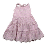 M+E' Abito Tinta Unita In Pizzo Sangallo per Neonata UE1784 ROSA M+E' 