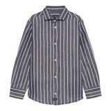 Fay Camicia Tinta Unita Manica Lunga con Fantasia A Righe per Bambino FW5P60X BLU FAY 