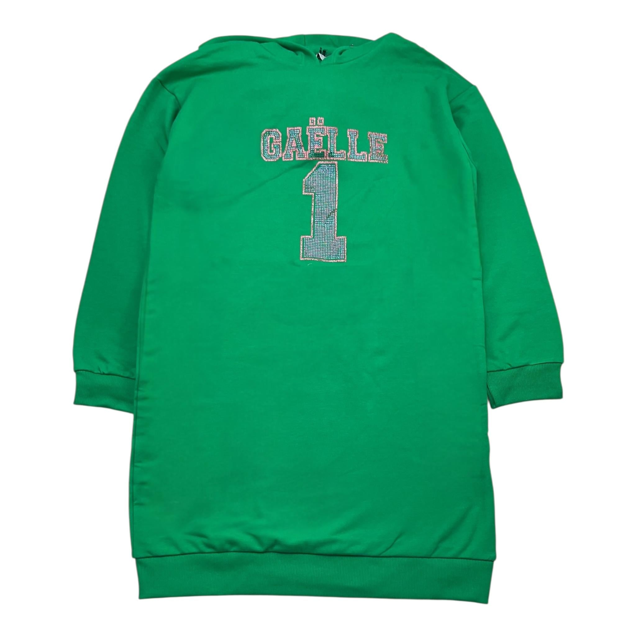 GAELLE abito manica lunga con cappuccio tinta unita con brillantini Verde per Bambina 2741VF00343X VERDE GAELLE 
