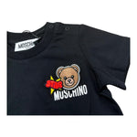 Moschino T-Shirt Girocollo Tinta Unita con Stampa per Neonato MVM047 NERO MOSCHINO 