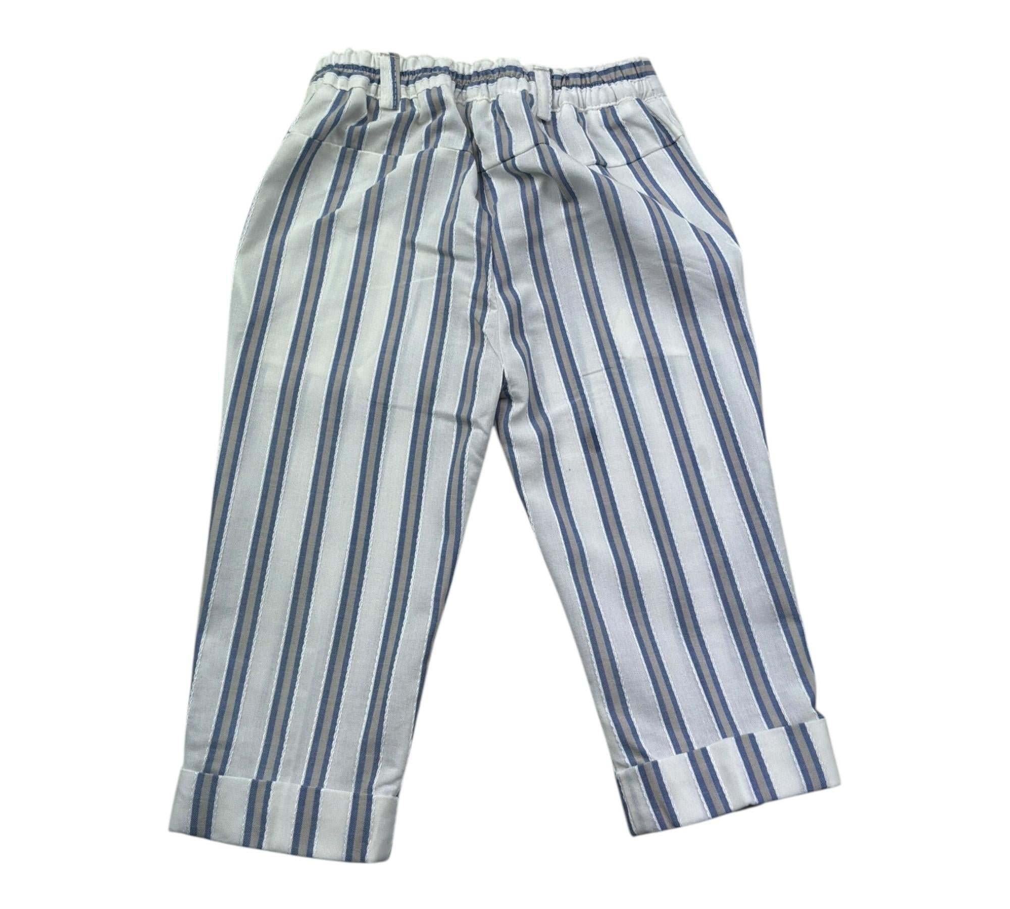 Manuel & Frank Pantalone Tinta Unita Fantasia A Righe per Bambino BRFMN BIANCO MANUEL & FRANK 