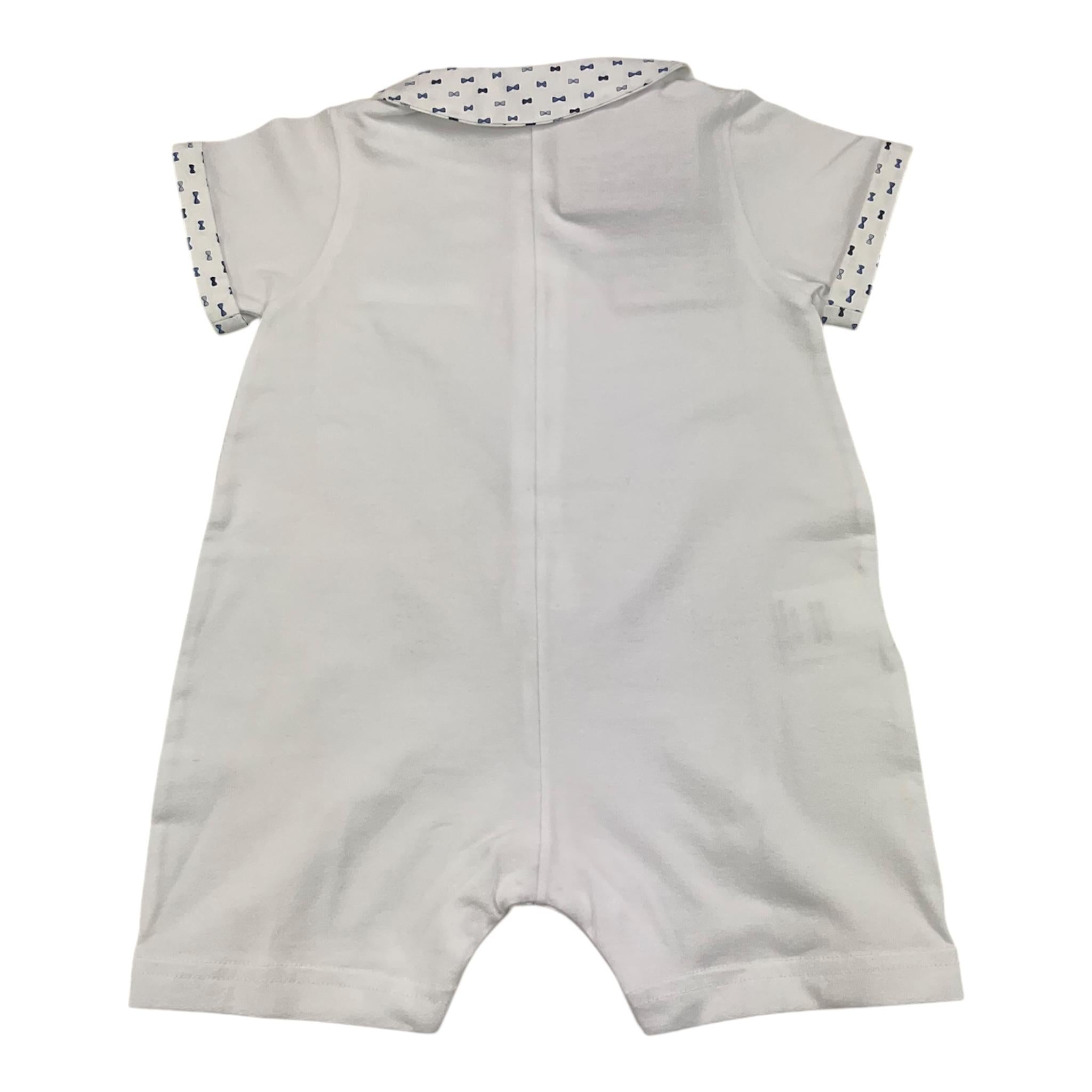 La Stupenderia Pagliaccetto Mezza Manica Tinta Unita Con Colletto Bianco Per Neonato TBTT77N01 BIANCO LA STUPENDERIA 