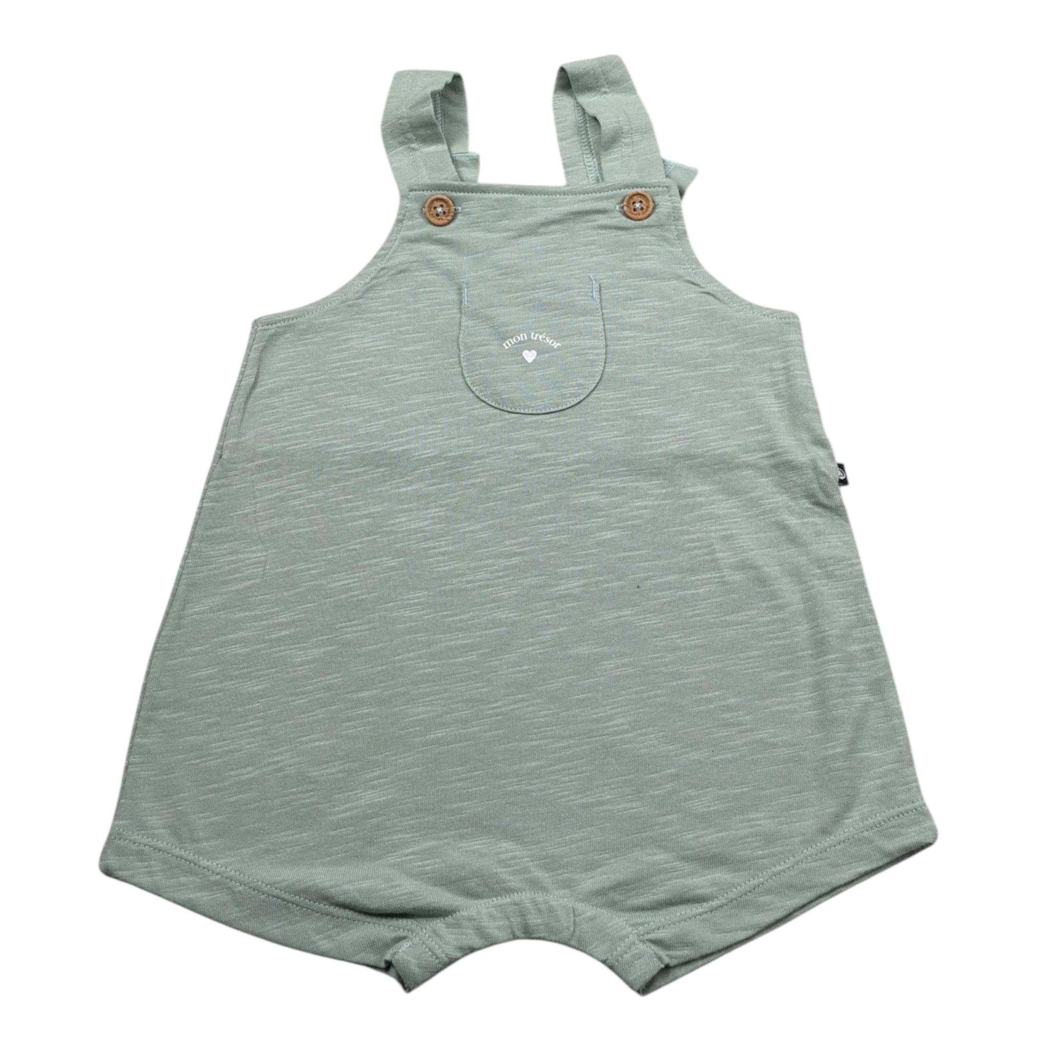 Petit Bateau Salopette tinta unita Verde per Neonato A09MP01 VERDE PETIT BATEAU 