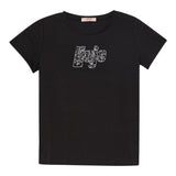 Liu Jo T-Shirt Girocollo Tinta Unita con Brillantini per Bambina GA5019X NERO LIU JO 