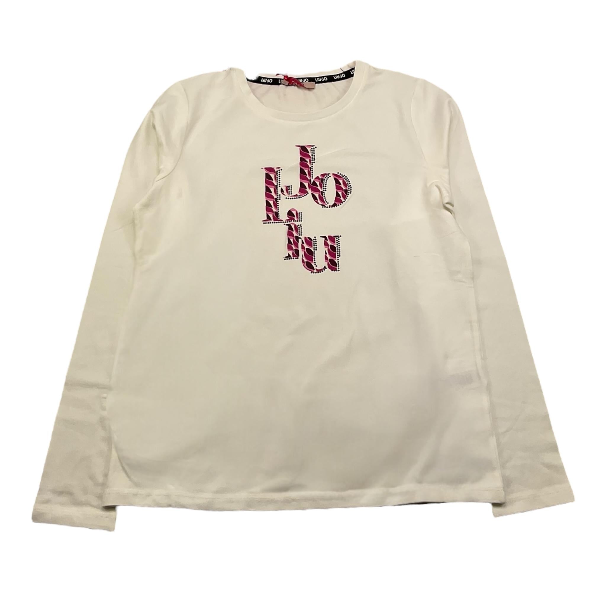 DIXIE shirt gircollo tinta unita cn stampa logo Panna per Bambina GF30111 PANNA DIXIE 