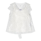 Dondup Camicia Con Trasparenze E Ricami Bianco Per Bambina