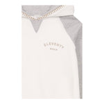 Eleventy Felpa Tinta Unita con Cappuccio E Profili In Contrasto per Bambino EW4P40 BIANCO ELEVENTY 
