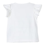 Liu Jo T-Shirt Girocollo Tinta Unita con Brillantini per Bambina KA4048JX BIANCO LIU JO 