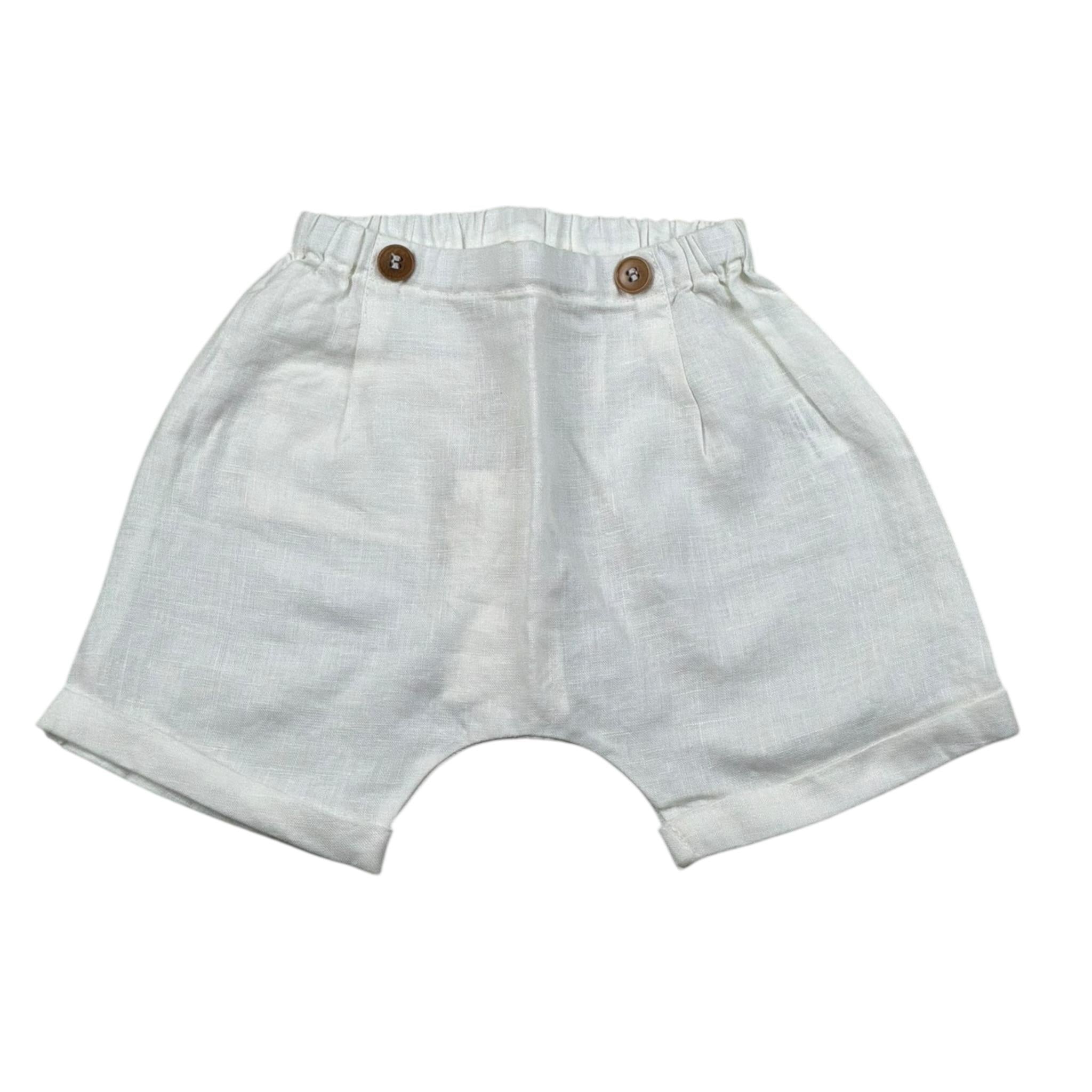 Zhoe & Tobiah Bermuda Tinta Unita con Elastico In Vita per Neonato LN3B PANNA ZHOE & TOBIAH 