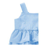 Monnalisa Camicia Giromanica Tinta Unita con Pois per Bambina 11E303 AZZURRO MONNALISA 