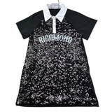 John Richmond Abito Mezza Manica Tinta Unita Paillettato per Bambina RGP26046VE NERO JOHN RICHMOND 