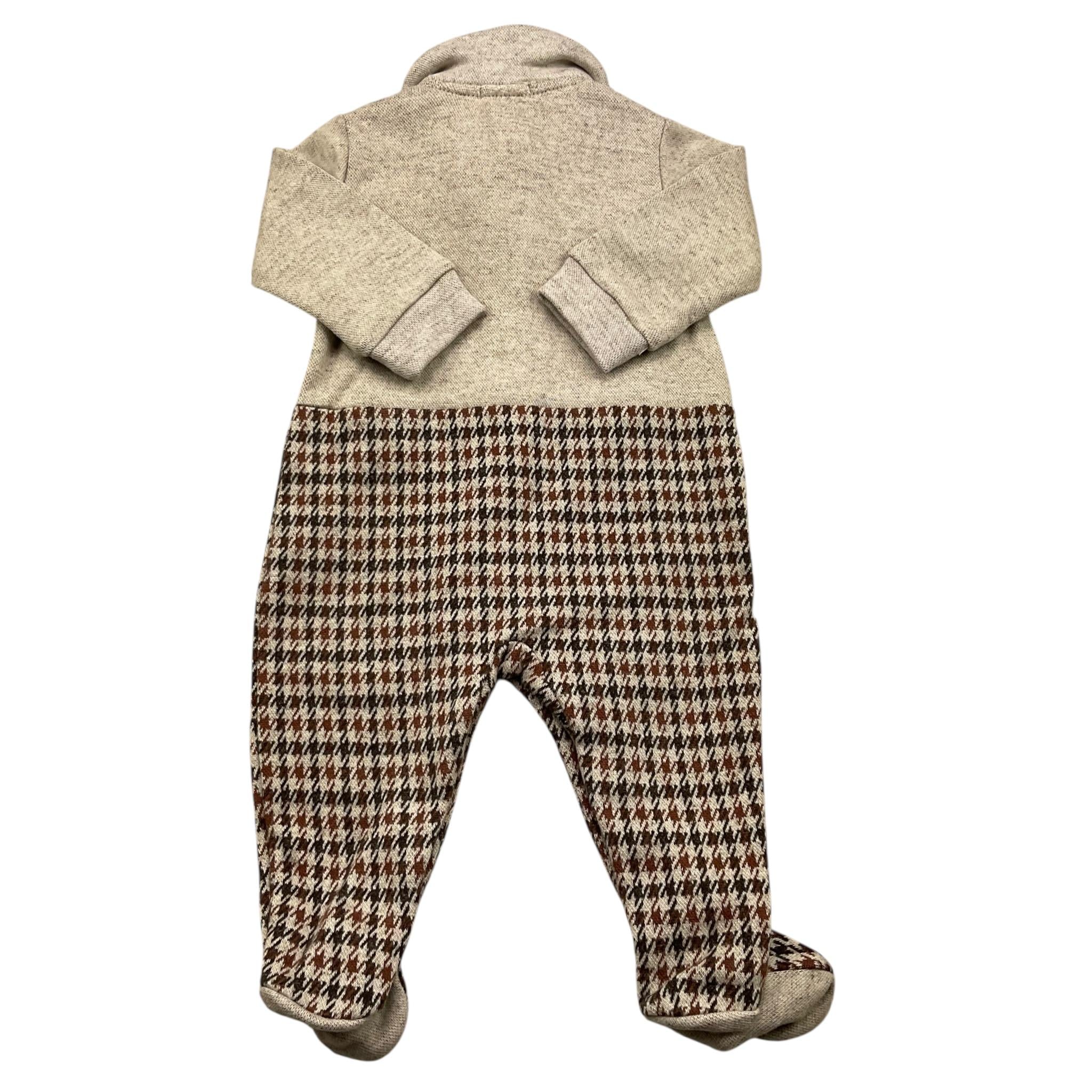 NANAN tutina manica lunga bicolore Beige per Neonato I24137BE BEIGE NANAN 