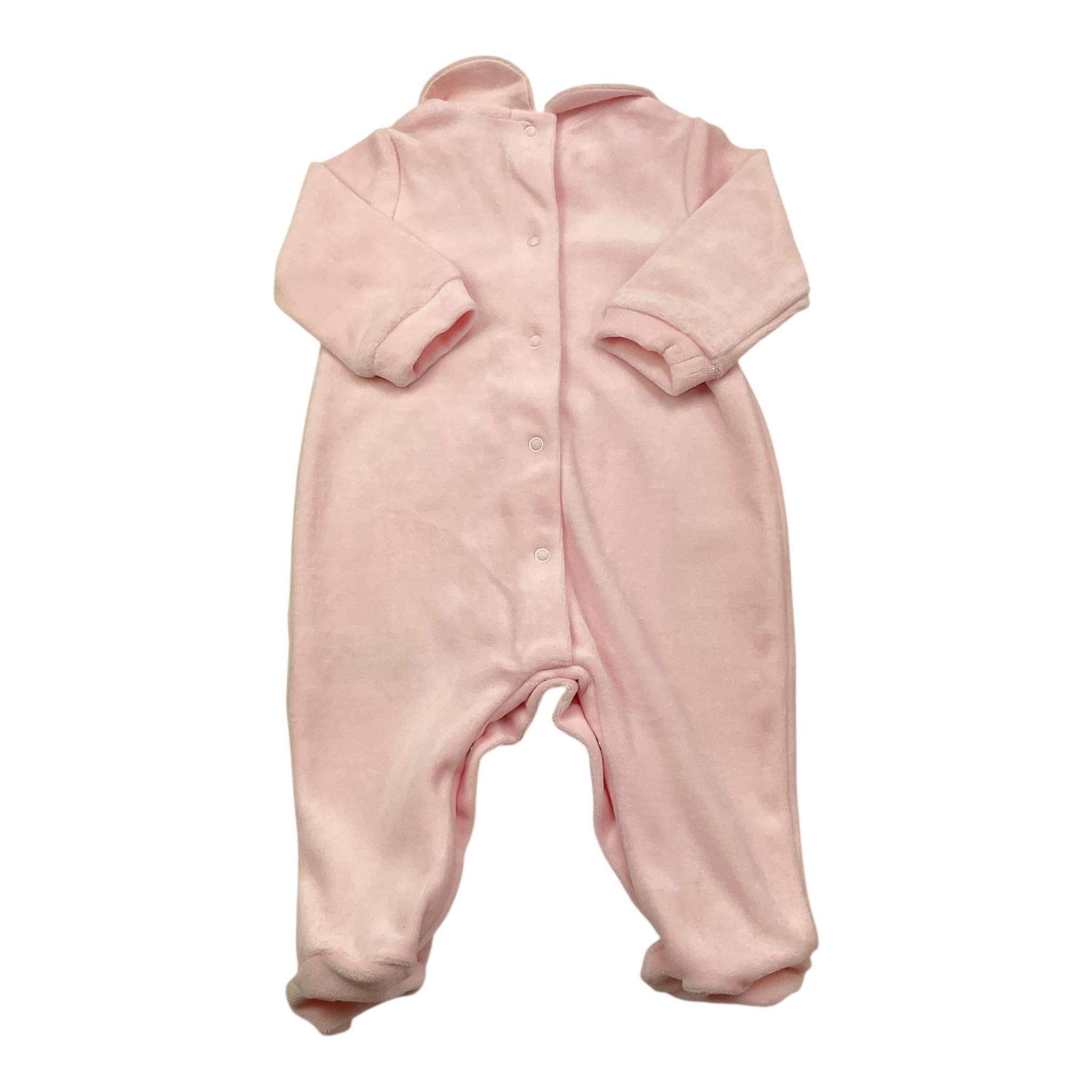 NANAN tutina tinta unita con stampa Rosa per Neonata I2402602R ROSA NANAN 