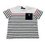 Daniele Alessandrini T-Shirt Girocollo Fantasia A Righe per Bambino 1296M00211 BIANCO DANIELE ALESSANDRINI 