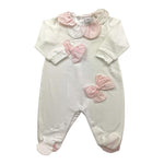 MARLU' tutina tinta unita con fiocco Bianco per Neonata EC1414 BIANCO MARLU' 