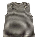 Vicolo Schwarzes zweifarbiges Tanktop mit Streifenmuster für Mädchen