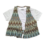 Lu Lu By Miss Grant T-Shirt Tinta Unita con Gilet Incorporato per Bambina LL3553 BIANCO LU LU BY MISS GRANT 