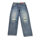DIESEL jeans tinta unita con girovita regolabile Blu per Bambino J00808X BLU DIESEL 