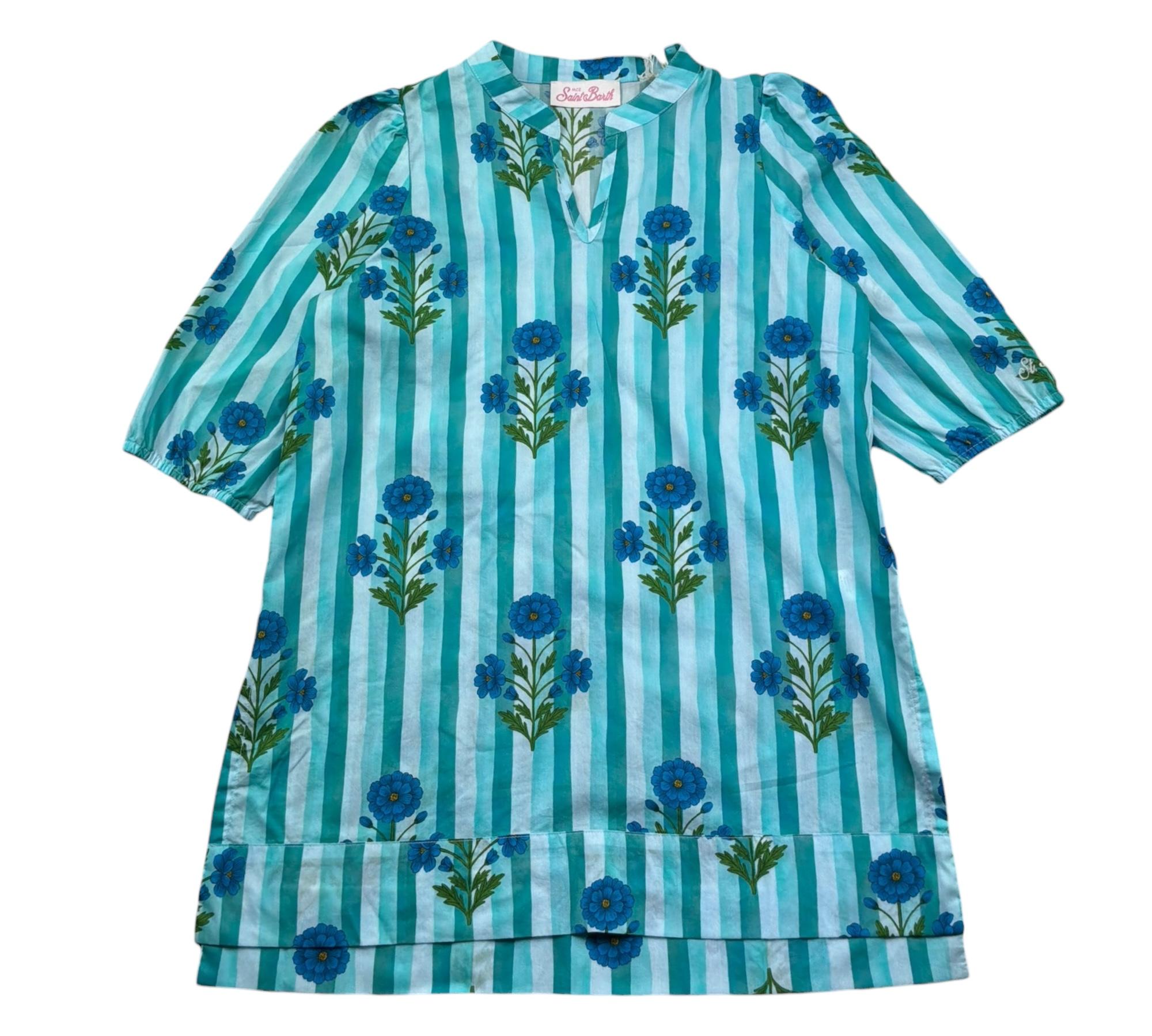 Saint Barth Abito Mezza Manica Stampa Fantasia Floreale per Bambina JUMEIRA VERDE SAINT BARTH 