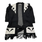 PATRIZIA PEPE cardigan tinta unita con frange Nero per Bambina 7K0045 NERO PATRIZIA PEPE 