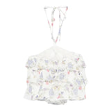 Lu Lu By Miss Grant Top Tinta Unita con Fantasia Fiori per Bambina LL3535 PANNA LU LU BY MISS GRANT 