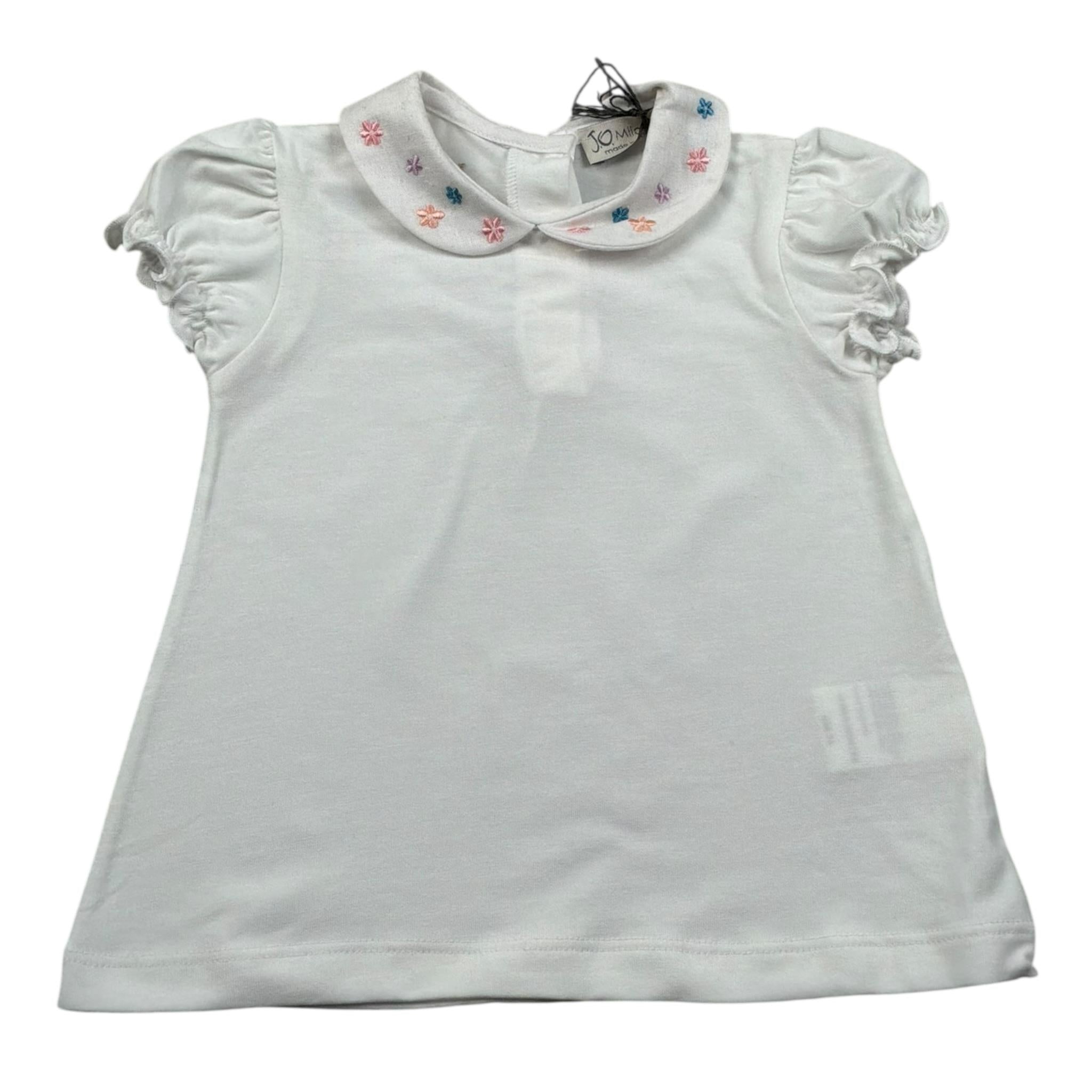 J.O. Milano T-Shirt Tinta Unita con Colletto per Neonata 576G3 BIANCO J.O. MILANO 