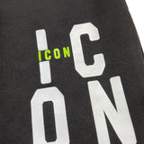 Icon Bermuda Tinta Unita con Stampa per Bambino IBSH0049003 NERO ICON 