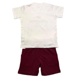 Daniele Alessandrini Completo 2 Pezzi T-Shirt-Bermuda Bianco/Bordeaux Per Neonato