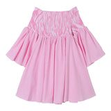 Twinset Abito Tinta Unita con Fantasia A Righe per Bambina 241GJ2211 ROSA TWINSET 