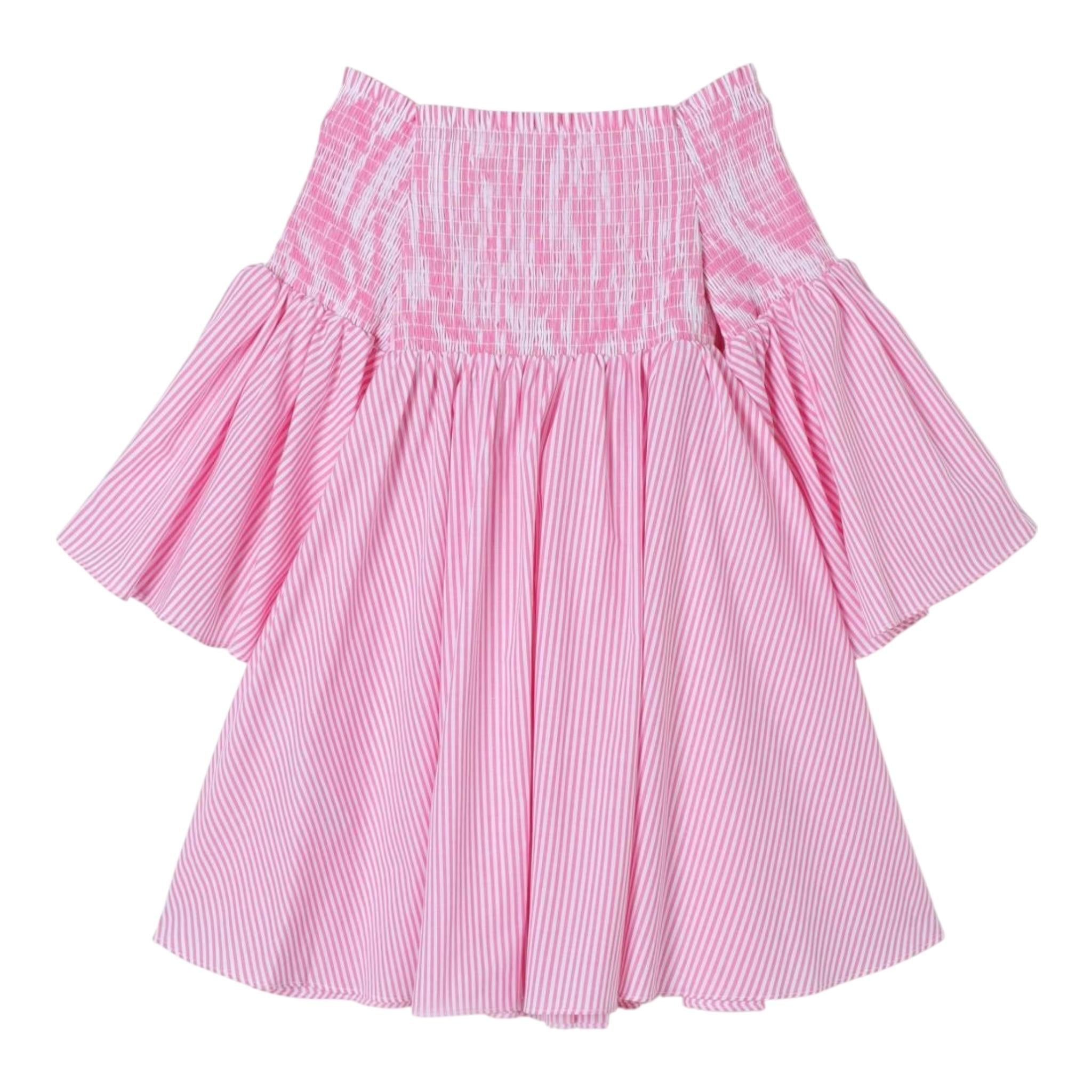 Twinset Abito Tinta Unita con Fantasia A Righe per Bambina 241GJ2211 ROSA TWINSET 