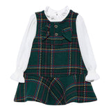 ABEL & LULA abito tinta unita con finta camicia Verde per Neonata 5527N VERDE ABEL & LULA 